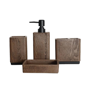 Juego de Baño de Madera, Decoración Estética de Madera para Baño o Aseo, Juego de Baño de 4 Piezas, Más Vendido - Product Image 1