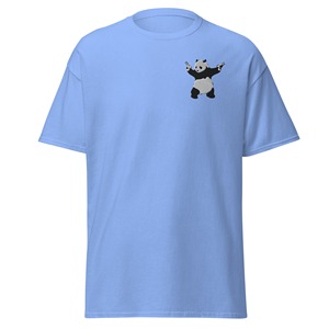 Nouveaux designs 2026 – T-shirt brodé pour homme motif panda bleu – Tee-shirt graphique amusant avec panda de dessin animé – Haut décontracté en coton à manches courtes style streetwear - Product Image 2