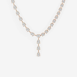 Collar Lariat con 20 Diamantes Cultivados en Laboratorio, Joyería de Moda para Mujer, Elegante Cadena con Colgante Brillante - Product Image 3