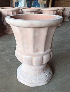 [Jason] Jardinière carrée en terre cuite avec motif côtelé diagonal - Pot de fleurs rustique en argile pour jardin extérieur - Product Image 2