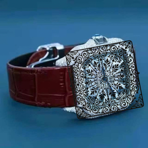 Reloj Unisex Vintage de Cuarzo Dorado con Cronógrafo, Esfera Hueca, Correa de Cuero Analógica, Cierre de Hebilla, 20 mm, Movimiento Citizen, Resistente al Agua 3 BAR - Product Image 3