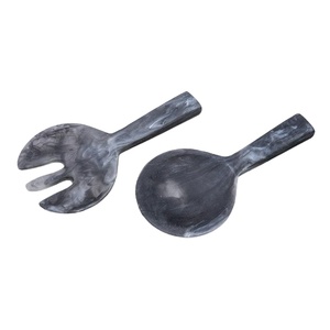 Superior Quality Durable Glazed Home Hotel Usage Sustainable Food <b>Safe</b> Angel Design Resin Material 2 Piece Salad Server Spoon - Product Image 1