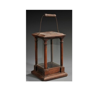 Farol de Madera Rústico con Paneles de Vidrio y Asa de Cuerda, Accesorio Decorativo para Bodas y Hogar - Product Image 4