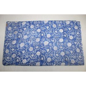 Tela de Algodón Azul y Blanco con Estampado Artesanal Hindú, Estampados Naturales, Vestidos Ligeros para Niños, Decoración para Cortinas y Bolsos - Product Image 5