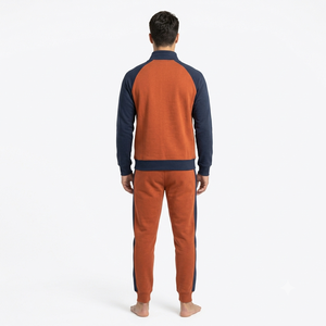 Conjunto Deportivo para Hombre con Bloques de Color, Manga Larga, Media Cremallera, Ropa Casual, Transpirable, Algodón, Estilo Otoñal, Corte Regular - Product Image 2
