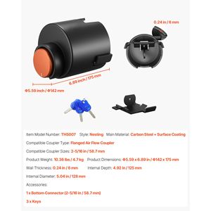 Lucchetto per Gancio di Traino Rinforzato per Accoppiatori Airstream da 2 5/16 Pollici, Catena di Sicurezza per Rimorchio, 3 Chiavi, Resistente alla Ruggine, Accessorio per il Controllo del Carico - Product Image 5