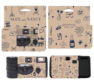 LOMOPIE Appareil photo jetable personnalisé pour cadeau de mariage, film plastique 35 mm, usage unique, mise au point fixe avec flash, pile AA - Product Image 3