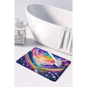 Alfombrilla de cocina antifatiga de violetas, espuma viscoelástica de Color, cojín lavable a máquina, alfombra cómoda para baño o cocina - Product Image 3