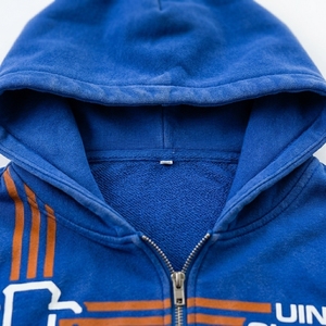 Sweat à capuche zippé premium en molleton épais délavé à l'acide avec finition vieillie vintage, 100 % coton French Terry, coupe oversize - Product Image 2