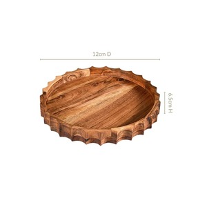 Round Wooden Serving <b>Tray</b> With Natural Finish For Food Display On Table Minimalist Design Single Tier Reusable <b>Storage</b> <b>Tray</b> - Product Image 6