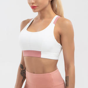 Soutien-gorge de sport pour femme sans coutures, col en U, dos croisé, maintien élevé, respirant, écologique, pour le yoga, la gym, le fitness et l'entraînement - Product Image 1