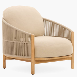 Wholesale Price Product Garden <b>Sofa</b> Curved Rope With Teak Wooden Frame <b>Material</b> for Home Furniture Decoration - Product Image 1