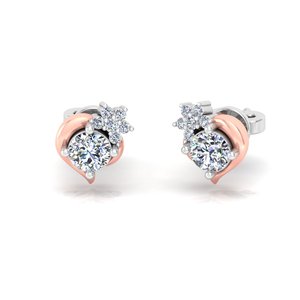 Classic <b>Tops</b> Round Cut Lab Grown Diamond 10k,14K,18k Solid Gold <b>Earring</b> <b>Tops</b> for Gift Party & Anniversary Everyday Wear - Product Image 3