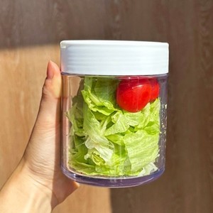 กระป๋องซีเรียลพลาสติก REUP (450 มล.) พร้อมช้อนและส้อม ภาชนะใสปิดสนิทสำหรับการตั้งแคมป์และการใช้งานในสำนักงาน - Product Image 5