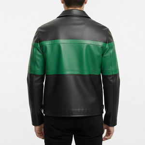 Chaqueta Ecológica para Hombre, de Cuero Genuino, con Cuello Alto, Impermeable, de Alta Calidad, con Cierre, Manga Larga, para Invierno - Product Image 1