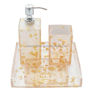 Timeless Grace Classic Handmade Epoxy Resin Bathroom <b>Set</b> Elegant Bath Tray Accessories <b>Soap</b> Dispenser Tumbler Luxury Decor Kit - Product Image 3