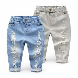En gros, Jeans cargo amples pour garçons, taille mi-haute, en denim décontracté, style streetwear pour enfants, avec plusieurs poches, effet délavé - Product Image 2