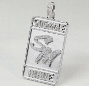 925 Sterling Silver Men's Lab Grown Diamond Hip Hop Micro Pave IGI Certified Urban Pendant for Wedding Gift - Product Image 1