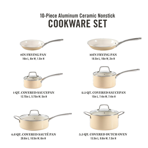 High Performance Non Stick Cooking <b>Set</b> With Copper Ceramic Interior Heavy Duty Aluminum Base Tempered Glass Lids - Product Image 4