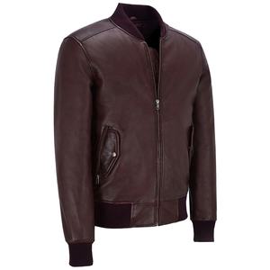 Chaqueta bomber de cuero para hombre, Estilo vintage, de piel de oveja auténtica, 2022 - Product Image 2