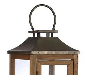 Elegante Farol Decorativo de Metal y Madera para el Hogar con Acabado Plateado Mate, Farol para Velas para Decoración de Interiores y Exteriores Hecho a Mano - Product Image 2