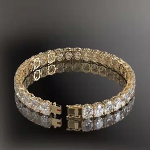 Sparkling Moissanite Diamond <b>Bracelet</b> High Quality 14K Yellow/ White/ Rose Gold Non-Fade Hip Hop Jewelry for Men and Women - Product Image 3