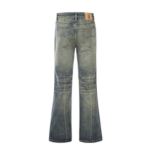 Vaqueros Casuales de Mezclilla para Hombre, Estilo Punk, Transpirables, Lavado a la Piedra, Corte Recto, Cintura Media, Ligeros, Ajuste Regular - Product Image 2