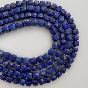 Cuentas de Piedra de Lapislázuli Azul Natural de 6 mm y 8 mm, Facetadas en Forma de Cubo, Certificadas por IGI, para la Elaboración de Joyas, Piedra Semipreciosa, Alibaba - Product Image 3