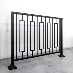 Rampe d'escalier moderne en métal noir, balustre d'escalier intérieur, garde-corps, panneau de clôture en fer forgé pour maison et villa - Product Image 4