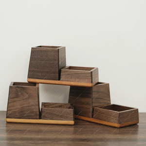 Porte-stylos en bois de qualité supérieure, vente en gros, organisateur artisanal en bois massif, support à crayons au design moderne, taille personnalisée, pour bureau - Product Image 1