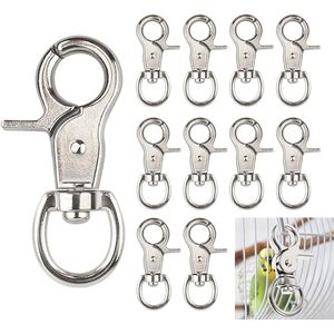 Ganchos de Seguridad Resistentes, 10 Piezas, 2.32 x 0.82, Cierres Metálicos, Clips para Correas, para Jaulas de Pájaros, Llaveros - Product Image 1