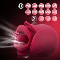 Rose Tulip Klitoris-Vibrator Leistungsstarker Mini-Klitoris-Massager Orale Sexspielzeuge Nippelklemmen Zungen-Leck-Stimulator für Frauen