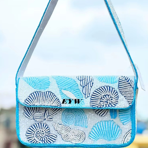 Sac à main de soirée bohème multicolore de style indien fait main avec perles, sac à bandoulière pour le shopping et les fêtes - Product Image 1