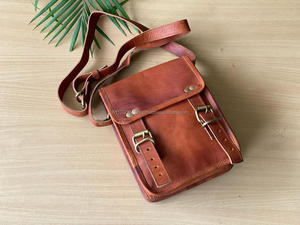 Bolso de mano de cuero de cabra auténtico hecho a mano, bolso de hombro tipo bandolera estilo Vintage auténtico para mujer - Product Image 4