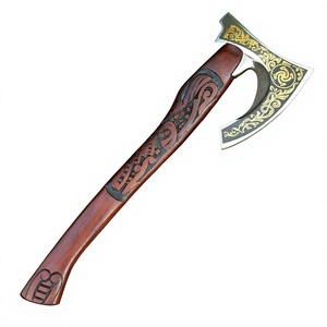 Hacha Vikinga Forjada a Mano Personalizada de BA Enterprises, Mango de Madera de Palisandro Tallado con Escamas de Dragón, Hoja de Acero con Alto Contenido de Carbono de 4 3/4 Pulgadas - Product Image 1