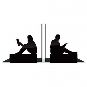 Porte-livres décoratifs en fonte robuste motif fleur de lys, lot de 2, design élégant à motifs festonnés pour étagères et cheminées - Product Image 2