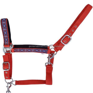 Cabestro de caballo de nailon estampado hecho a medida de alta resistencia con relleno de neopreno en la banda de la nariz y las mejillas y hardware de níquel libre de óxido - Product Image 5