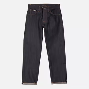 Jean en denim selvedge japonais de haute qualité, 100 % coton indigo, coupe droite décontractée pour homme, délavé, collection automne - Product Image 1