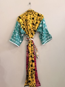 Robe kimono longue en patchwork Phulkari, robe de luxe - Product Image 3