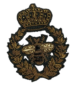 Badges de broderie maçonniques faits main avec fil de bullion de sécurité, écussons de regalia brodés à la main pour uniforme, fil français Dabka doré - Product Image 2