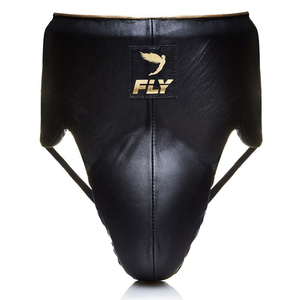 Protector Inguinal de Cuero Genuino Negro Resistente para Boxeo, Kickboxing y Artes Marciales - Product Image 1