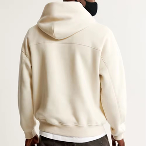 Sweat-shirt à capuche crème pour femme avec imprimé vert floqué, style décontracté, en coton tricoté, pour l'automne - Product Image 2