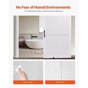 Porta Scorrevole in MDF ad Alta Resistenza 48 X 84 Pollici con Superficie Impermeabile in PVC, Kit di Facile Installazione - Product Image 4