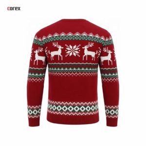Suéter Navideño Rojo para Hombre Corex, Cuello Redondo, Transpirable, 100% Algodón, Jersey de Invierno - Product Image 2