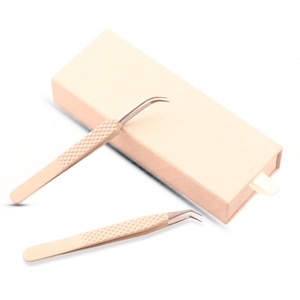 2 Pcs <b>Box</b> Packing For Tweezers Customized Logo <b>Strong</b> Durable Lightweight Factory Direct Self-adhesive Eyelash Tweezers Set - Product Image 1