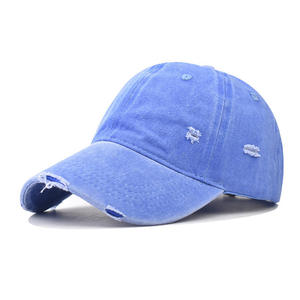 Creative Design Distressed Baseball Cap Soft Cotton Twill Six Panel Visor Hat With Custom Logo For Adults Waterproof Ripped Caps - Product Image 5