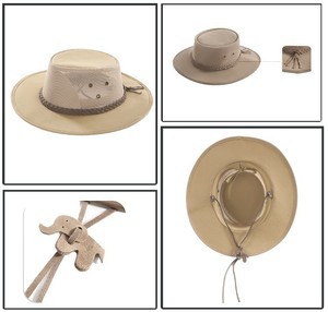 Cricket Hats Outdoor Sun Hat for <b>Men</b> 50+ UPF Protection Safari <b>Cap</b> mesh breathable waterproof <b>flat</b> top Wide Brim Cricket Hats - Product Image 4