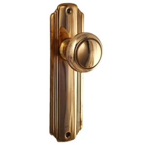 Classic Solid Brass Knob with Arched Backplate <b>Dummy</b> Design Hardware Gold Finished Passage Privacy Durable Furniture Handle - Product Image 2