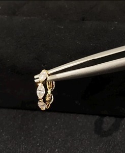 Pendientes de Aro con Diamantes Cultivados en Laboratorio, Corte Marquesa, Oro de 14K, Elegantes, Brillantes, Lujosos, Minimalistas, para Mujer, Fiesta, Día de la Madre - Product Image 2