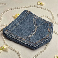 Dompet Kartu Denim Mini Dompet Koin Portabel Tempat Uang Tunai Kecil Organizer Saku Modis Untuk Aktivitas Sehari-hari Kasual